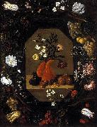 Juan de  Espinosa surrounded by a wreath of flowers and fruit Sweden oil painting artist